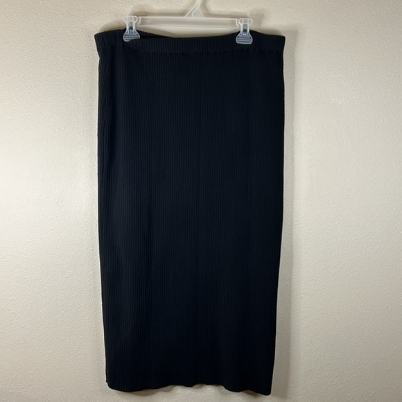 NWT Open Edit Nordstrom Knit Black Maxi Skirt with Buttons & Slit XL - Picture 3 of 6
